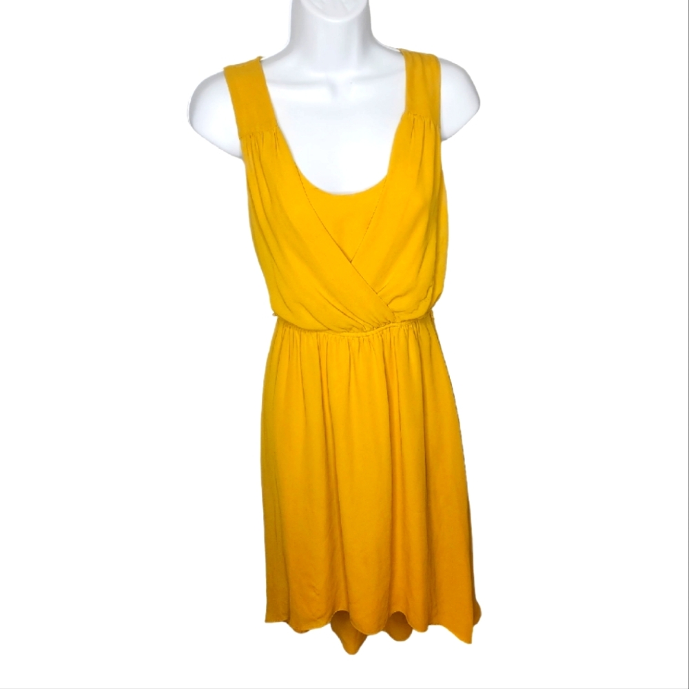 Beautiful gold chiffon midi dress
